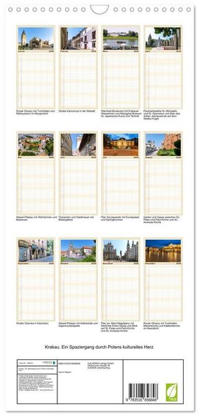 Produktbild: Familienplaner 2026 - Krakau. Ein Spaziergang durch Polens kulturelles Herz mit 5 Spalten (Wandkalender, 21 x 45 cm) CALVENDO