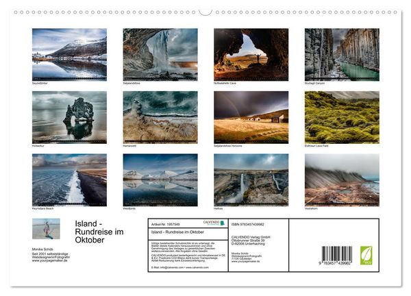 Produktbild: Island - Rundreise im Oktober (hochwertiger Premium Wandkalender 2026 DIN A2 quer), Kunstdruck in Hochglanz