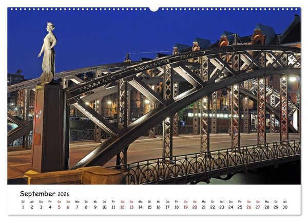 Produktbild: Hamburg schl&auml;ft nie (Wandkalender 2026 DIN A2 quer), CALVENDO Monatskalender