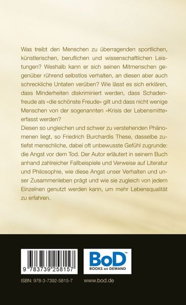 Produktbild: Die Angst vor dem Tod als Motor des Lebens
