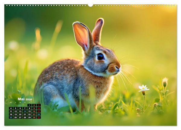 Produktbild: Kuschelige Kaninchen (Wandkalender 2026 DIN A2 quer), CALVENDO Monatskalender