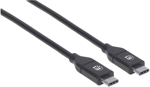 Produktbild: Manhattan USB-Kabel USB 2.0 USB-C&reg; Stecker, USB-C&reg; Stecker 2.00 m Schwarz 355247