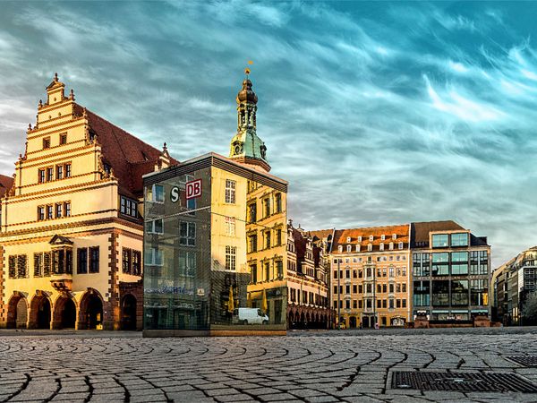 Produktbild: CALVENDO Puzzle Puzzel Leipzig Martplatz mit Spiegelung | 1000 Teile Lege-Gr&ouml;&szlig;e 64x48cm Foto-Puzzle f&uuml;r gl&uuml;ckliche Stunden
