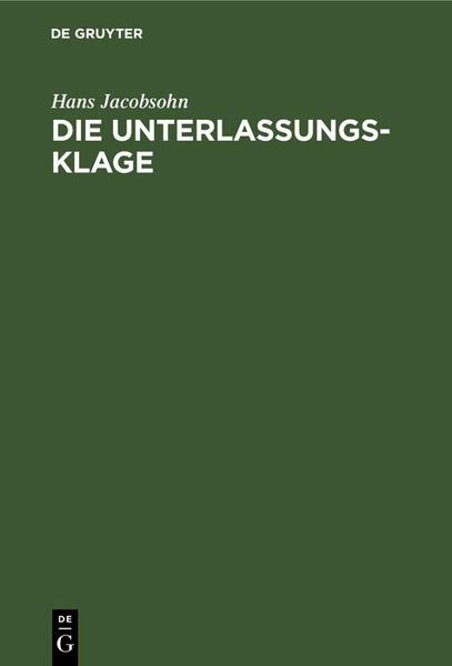 Produktbild: Die Unterlassungsklage