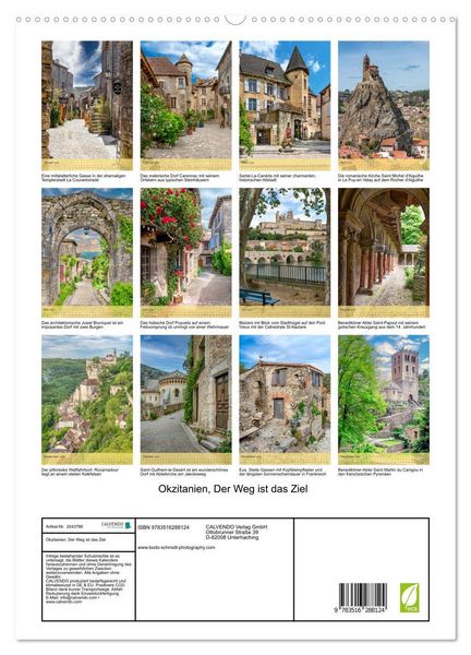 Produktbild: Okzitanien, Der Weg ist das Ziel (hochwertiger Premium Wandkalender 2026 DIN A2 hoch), Kunstdruck in Hochglanz