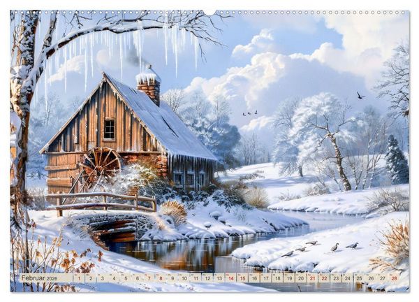 Produktbild: Kleine Cottages - Romantische Fantasieh&auml;uschen (hochwertiger Premium Wandkalender 2026 DIN A2 quer), Kunstdruck in Hochglanz