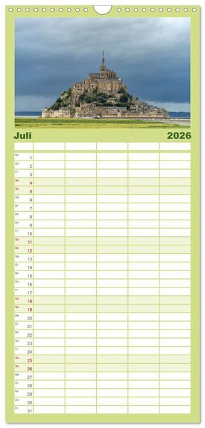 Produktbild: Familienplaner 2026 - Welterbe Mont-Saint-Michel mit 5 Spalten (Wandkalender, 21 x 45 cm) CALVENDO