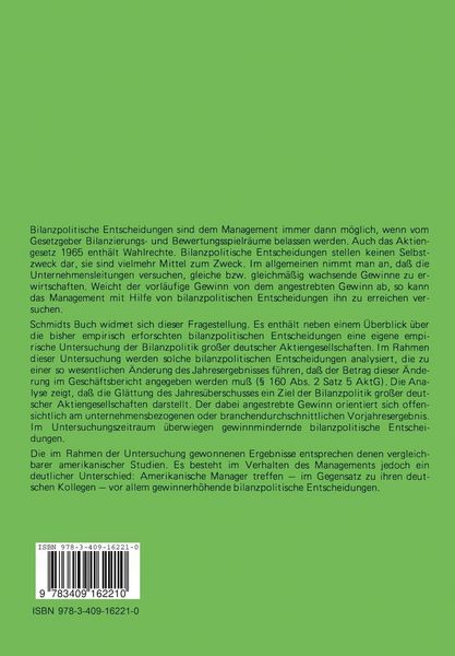 Produktbild: Bilanzpolitik deutscher Aktiengesellschaften