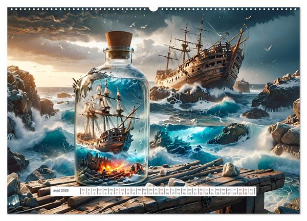 Produktbild: Les voiles et la mer (Calendrier mural 2026 DIN A2 vertical) calendrier de bureau
