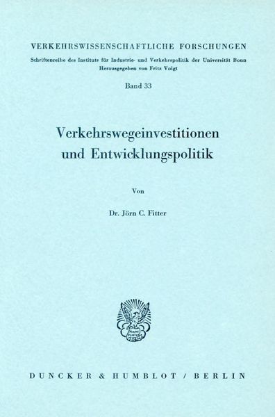Produktbild: Verkehrswegeinvestitionen und Entwicklungspolitik.