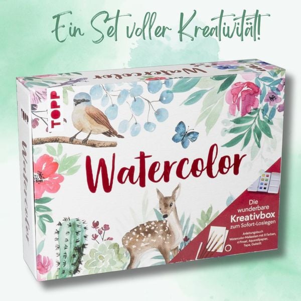 Produktbild: Watercolor - Die wunderbare Kreativbox. Mit Anleitungsbuch und Material