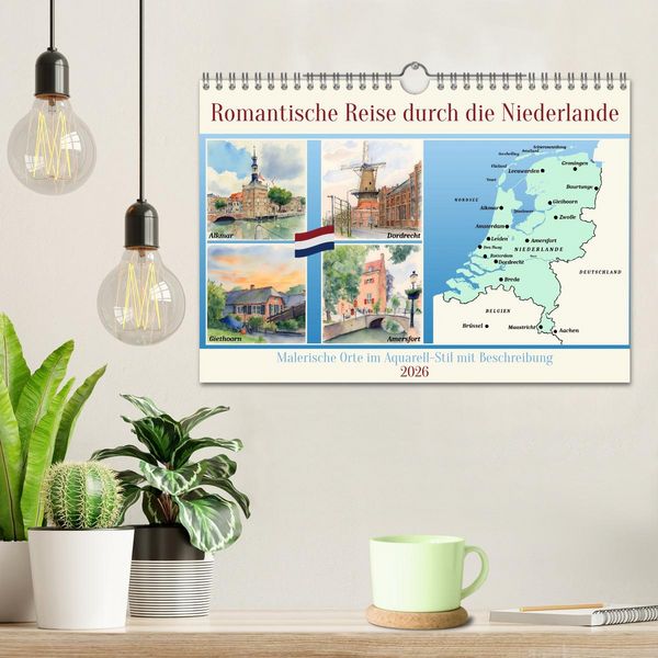 Produktbild: Romantische Reise durch die Niederlande (Wandkalender 2026 DIN A4 quer), CALVENDO Monatskalender