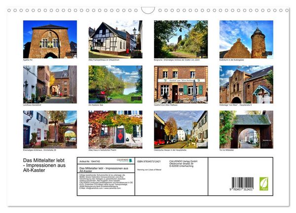 Produktbild: Das Mittelalter lebt - Impressionen aus Alt-Kaster (Wandkalender 2026 DIN A3 quer), CALVENDO Monatskalender