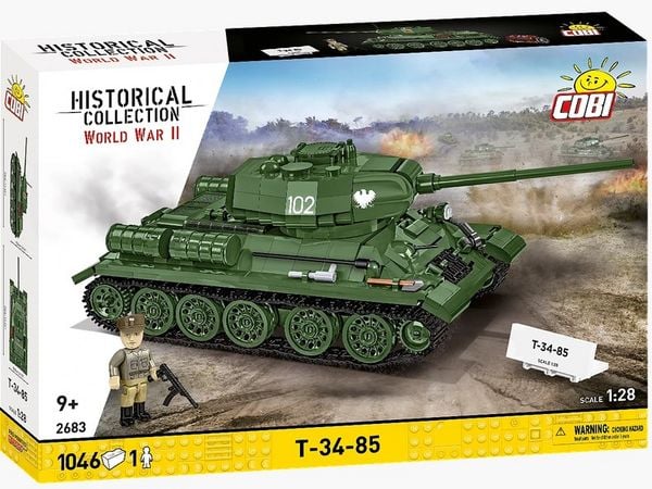 COBI Historical Collection 2683 - Panzer T-34-85 (2in1), WWII, Bausatz 1:28, 1046/1 Klemmbausteine