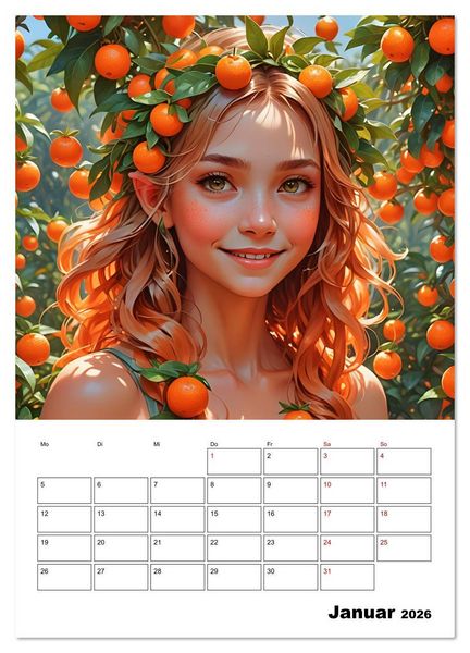 Produktbild: Fruchtiger Elfenzauber (hochwertiger Premium Wandkalender 2026 DIN A2 hoch), Kunstdruck in Hochglanz