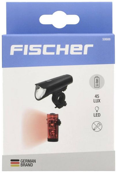 Produktbild: FISCHER FAHRRAD Fahrradbeleuchtung Set 45 LUX, small-box LED Schwarz