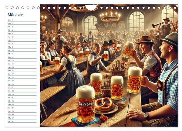 Produktbild: Boarisch durchs Jahr - Feste Br&auml;uche und Lebenslust (Wandkalender 2026 DIN A4 quer), CALVENDO Monatskalender