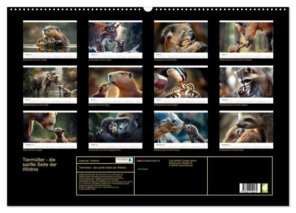 Produktbild: Tierm&uuml;tter - die sanfte Seite der Wildnis (Wandkalender 2026 DIN A2 quer), CALVENDO Monatskalender