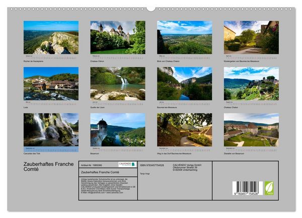 Produktbild: Zauberhaftes Franche Comt&eacute; (hochwertiger Premium Wandkalender 2026 DIN A2 quer), Kunstdruck in Hochglanz