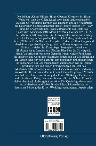 Produktbild: Kaiser Wilhelm II. als Oberster Kriegsherr im Ersten Weltkrieg