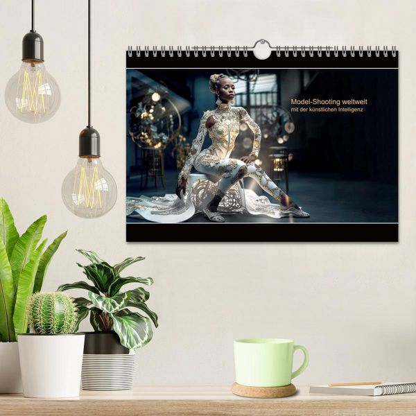Produktbild: Model-Shooting weltweit mit der k&uuml;nstlichen Intelligenz (Wandkalender 2026 DIN A4 quer), CALVENDO Monatskalender