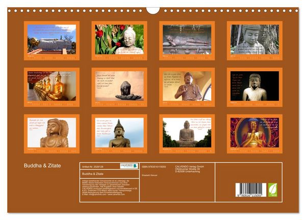 Produktbild: Buddha & Zitate (Wandkalender 2026 DIN A3 quer), CALVENDO Monatskalender