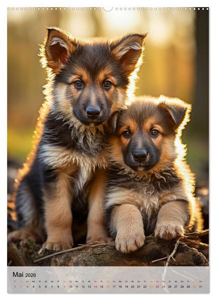Produktbild: Deutscher Sch&auml;ferhund - mutig und zuverl&auml;ssig (hochwertiger Premium Wandkalender 2026 DIN A2 hoch), Kunstdruck in Hochglanz