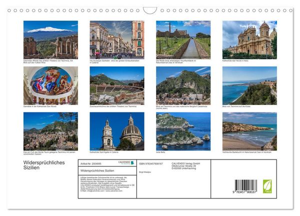 Produktbild: Widerspr&uuml;chliches Sizilien (Wandkalender 2026 DIN A3 quer), CALVENDO Monatskalender
