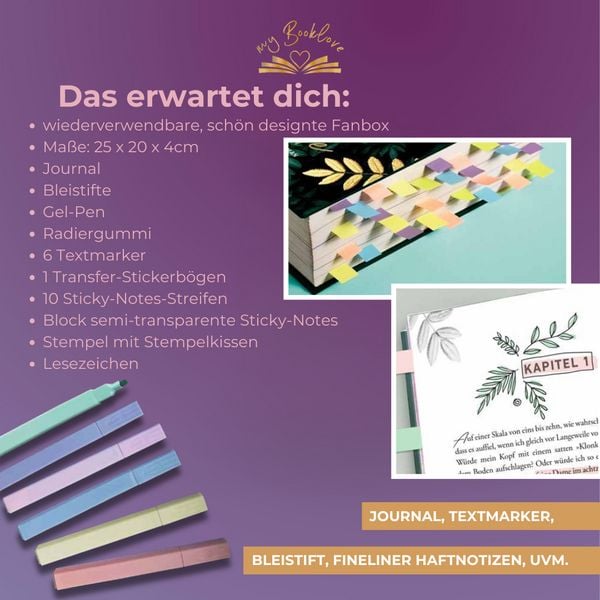 Produktbild: My Booklove - Markieren, Notieren, Verzieren. Das Set f&uuml;r alle, die B&uuml;cher lieben
