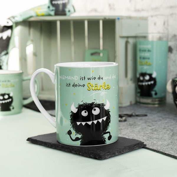 Produktbild: XL-Tasse Motiv 'Monster', mit Geschenkbanderole