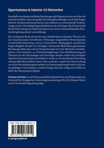 Produktbild: Opportunismus in Industrie-4.0-Netzwerken