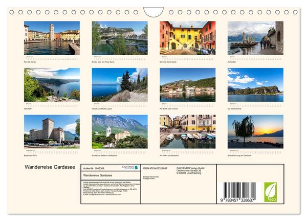 Produktbild: Wanderreise Gardasee (Wandkalender 2026 DIN A4 quer), CALVENDO Monatskalender