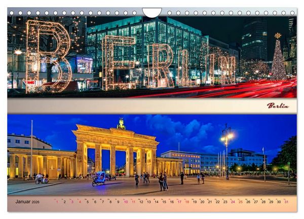 Produktbild: Faszinierende St&auml;dte in Deutschland - Panoramen (Wandkalender 2026 DIN A4 quer), CALVENDO Monatskalender
