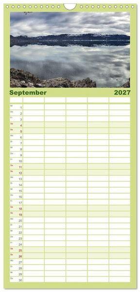 Produktbild: Familienplaner 2027 - Walchensee Panorama mit 5 Spalten (Wandkalender, 21 x 45 cm) CALVENDO