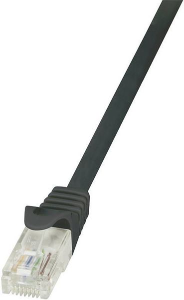 LogiLink CP2093U RJ45 Netzwerkkabel, Patchkabel CAT 6 U/UTP 10.00 m Schwarz mit Rastnasenschutz 1 St.