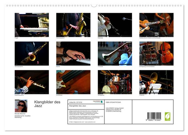 Produktbild: Klangbilder des Jazz (hochwertiger Premium Wandkalender 2026 DIN A2 quer), Kunstdruck in Hochglanz