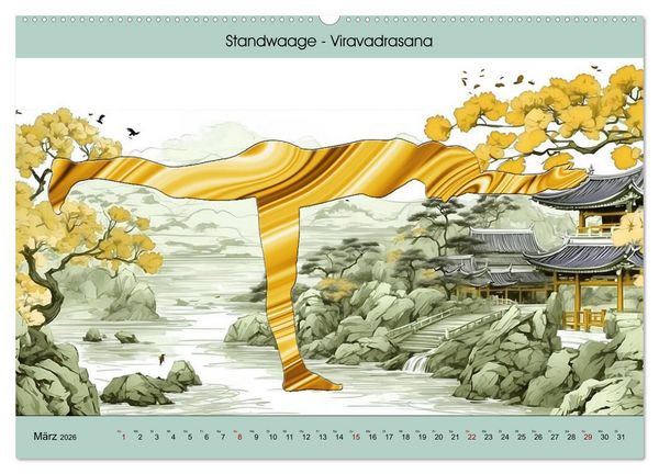 Produktbild: YOGA - Harmonie von K&ouml;rper, Geist und Seele (hochwertiger Premium Wandkalender 2026 DIN A2 quer), Kunstdruck in Hochglanz