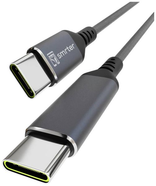 Produktbild: Smrter USB-C&reg; Kabel USB 2.0 USB-C&reg; Stecker, USB-C&reg; Stecker 0.40 m Anthrazit mit OTG-Funktion, Rund, Stoff-Ummantelung SMRTER_SPEEDY100_S_AT