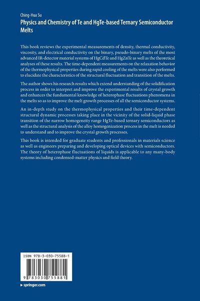 Produktbild: Physics and Chemistry of Te and HgTe-based Ternary Semiconductor Melts