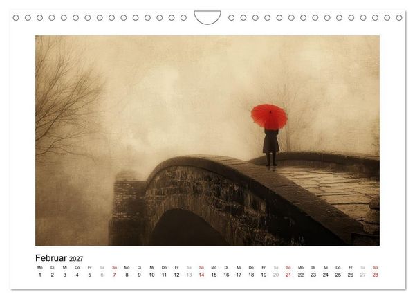Produktbild: EIN HAUCH ROT (Wandkalender 2027 DIN A4 quer), CALVENDO Monatskalender