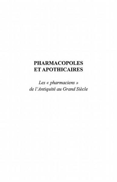 Produktbild: Pharmacopoles et apothicaires