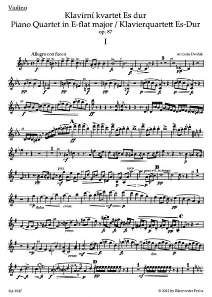 Produktbild: Klavierquartett Es-Dur op. 87 (Klav&iacute;rn&iacute; kvartet Es dur op. 87)
