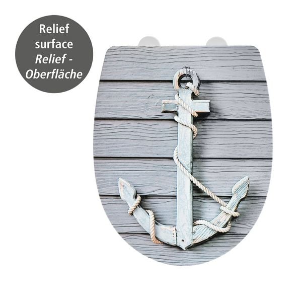 Produktbild: WC-Sitz Mod. Rope mit Relief, aus bruchstabilem Thermoplast