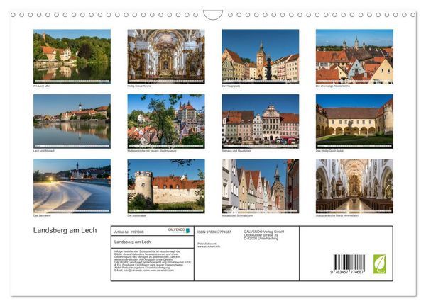 Produktbild: Landsberg am Lech (Wandkalender 2026 DIN A3 quer), CALVENDO Monatskalender