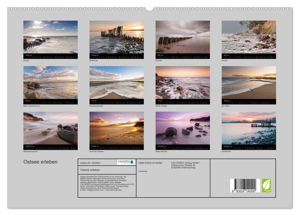 Produktbild: Ostsee erleben (hochwertiger Premium Wandkalender 2026 DIN A2 quer), Kunstdruck in Hochglanz