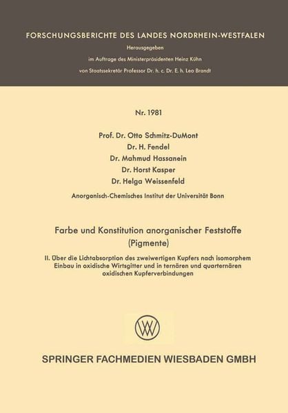 Produktbild: Farbe und Konstitution anorganischer Feststoffe (Pigmente)
