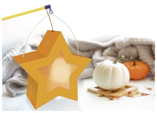 Produktbild: URSUS Laternenzeit Twinkle Star Neon, leuchtorange