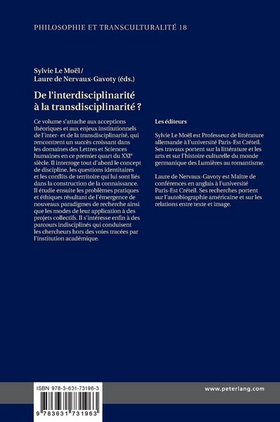 Produktbild: De l'interdisciplinarit&eacute; &agrave; la transdisciplinarit&eacute; ?