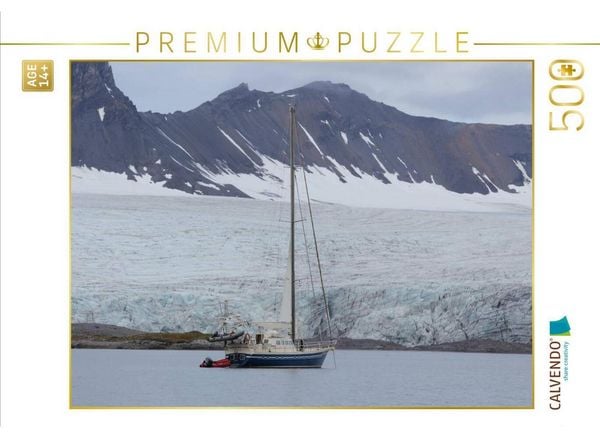 CALVENDO Puzzle Segelyacht in einem Fjord vor der Insel Spitzbergen | 500 Teile Lege-Größe 48 × 36 cm Foto-Puzzle für Erwachsene