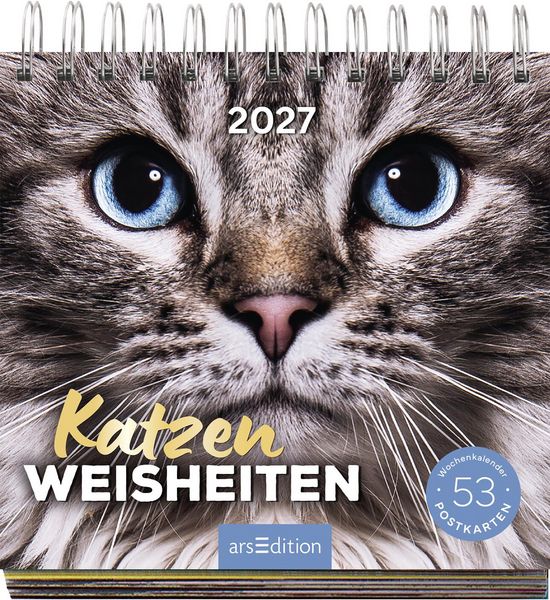 Produktbild: Postkartenkalender Katzenweisheiten 2027